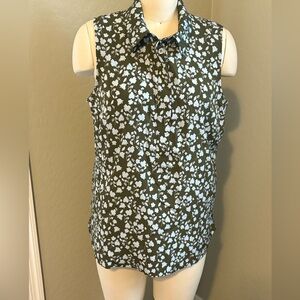 Sleeveless floral blouse